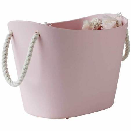 panier plastique souple avec anses rose