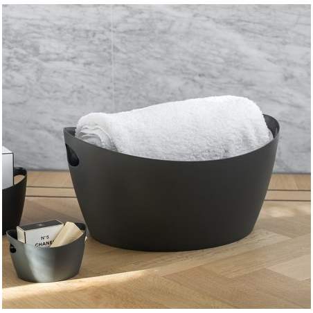 Bassine gris anthracite avec linge