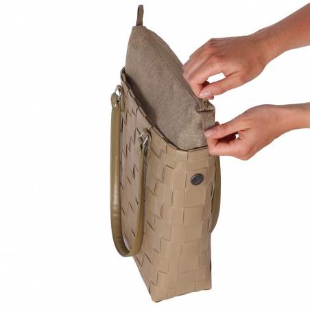 petit sac cabas khaki fermeture