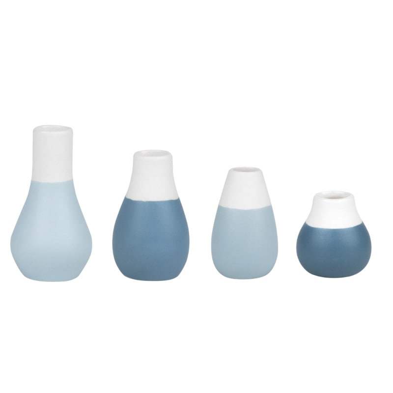 Mini vases bleu